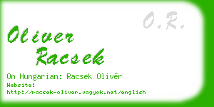 oliver racsek business card