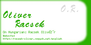 oliver racsek business card